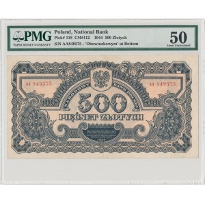 500 złotych 1944 ...owym - AA - PMG 50