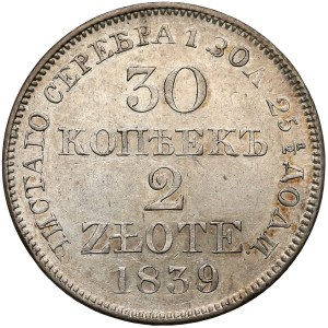 30 kopiejek = 2 złote 1839 MW, Warszawa - b. ładne