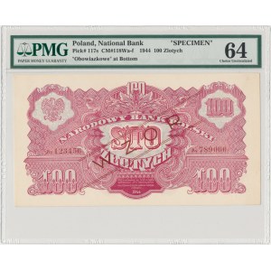 WZÓR 100 złotych 1944 ...owe - Ay - PMG 64