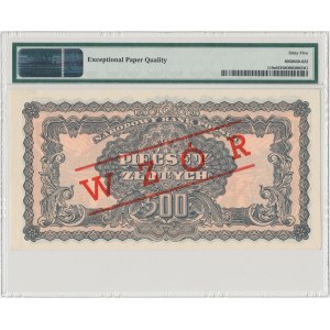 500 złotych 1944 ...owe - BH z nadrukiem WZÓR - PMG 65 EPQ