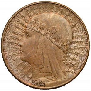 Próba BRĄZ 10 złotych 1932 Głowa Kobiety (nakład 10 sztuk)