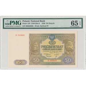 50 złotych 1946 - B - mała litera - PMG 65 EPQ