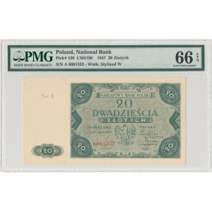 20 złotych 1947 - Ser.A - PMG 66 EPQ