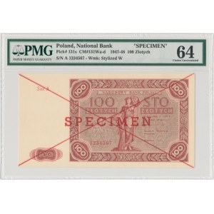 SPECIMEN 100 złotych 1947 - Ser.A - PMG 64