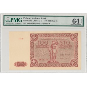 100 złotych 1947 - Ser.B - mała litera - PMG 64 EPQ