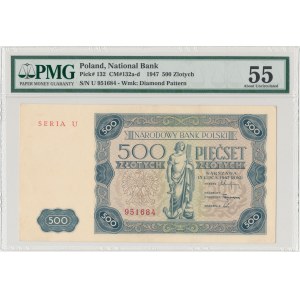 500 złotych 1947 - U - PMG 55