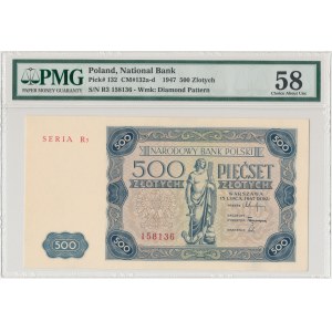 500 złotych 1947 - R3 - PMG 58