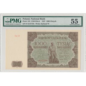 1.000 złotych 1947 - Ser.D - PMG 55