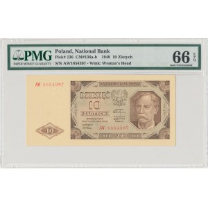 10 złotych 1948 - AW - PMG 66 EPQ