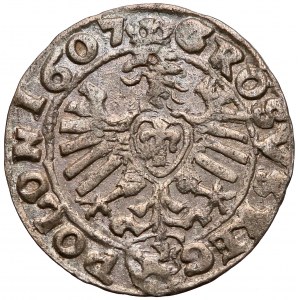Zygmunt III Waza, Grosz Kraków 1607 - pop. bez obwódki - b. rzadki