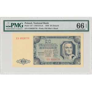 20 złotych 1948 - ES - PMG 66 EPQ