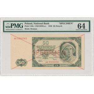 SPECIMEN 50 złotych 1948 - AA - PMG 64