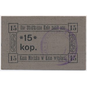 Koło, 15 kopiejek (1915) - na płótnie - RZADKI i PIĘKNY