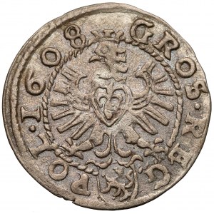 Zygmunt III Waza, Grosz Kraków 1608 - bez ozdobników
