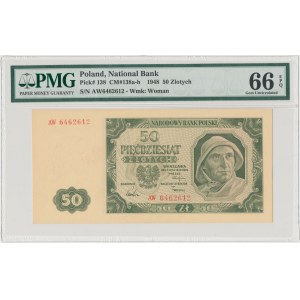 50 złotych 1948 - AW - PMG 66 EPQ