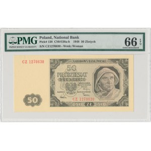 50 złotych 1948 - CZ - PMG 66 EPQ