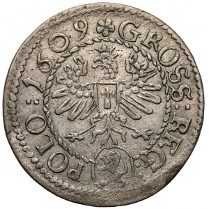Zygmunt III Waza, Grosz Kraków 1609 - Lewart, szeroka korona