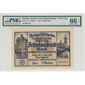 Gdańsk 10.000 marek 1923 - PMG 66 EPQ