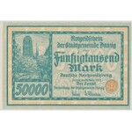 Gdańsk 50.000 marek 1923 - numeracja 5-cyfrowa - PMG 63 EPQ