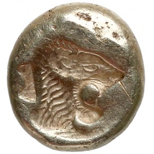 Lesbos, Mytilene. Circa 521-478 BC. EL Hekte. Ram's head right / Incuse head of Herakles right.