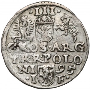 Zygmunt III Waza, Trojak Olkusz 1595 - ruszt pod popier. (R4)