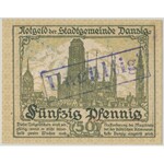 Gdańsk 50 fenigów 1919, Ungültig - RZADKOŚĆ - PMG 63