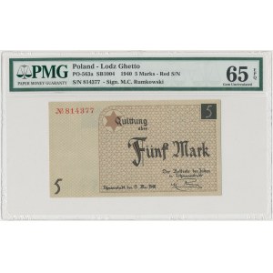 Getto 5 marek 1940 - papier standardowy - PMG 65 EPQ