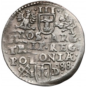 Zygmunt III Waza, Trojak Poznań 1588 ID - małe popiersie