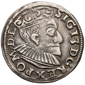 Zygmunt III Waza, Trojak Poznań 1592 - 92 z lewej, szeroka twarz