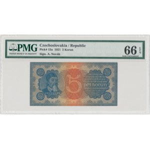 Czechoslovakia, 5 Korun 1921 - PMG 66 EPQ