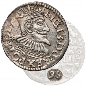 Zygmunt III Waza, Trojak Poznań 1596 - 2x data - b. rzadki