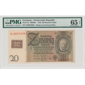 Niemcy, Okupacja sowiecka, 20 marek 1948 na Pick #181a - PMG 65 EPQ