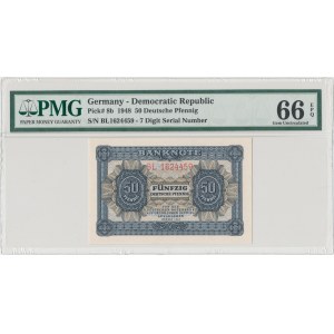 Niemcy, 50 fenigów 1948 - numeracja 7-cyfrowa - PMG 66 EPQ