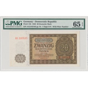 Niemcy, 20 marek 1948 - numeracja 7-cyfrowa - PMG 65 EPQ