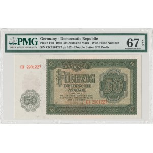 Niemcy, 50 marek 1948 - dwuliterowa seria - PMG 67 EPQ