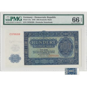 Niemcy, 100 marek 1948 - BŁĄD DRUKU 100 jak 180 - PMG 66 EPQ