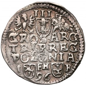 Zygmunt III Waza, Trojak Poznań 1596 - data na Rw.