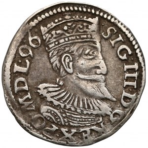 Zygmunt III Waza, Trojak Poznań 1596 ID - 96 na awersie