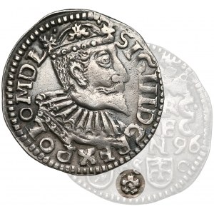 Zygmunt III Waza, Trojak Bydgoszcz 1596 - rozeta - b. rzadki