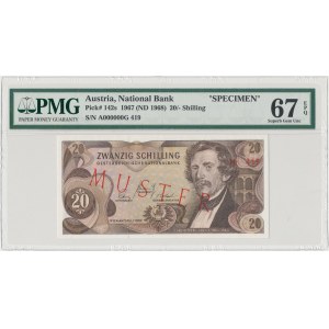 Österreich, MUSTER / SPECIMEN 20 Schilling 1967 - PMG 67 EPQ