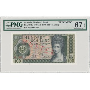 Österreich, MUSTER / SPECIMEN 100 Schilling 1969 - PMG 67 EPQ