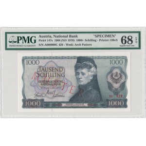 Austria, MUSTER/SPECIMEN 1.000 Shilling 1966 - PMG 68 EPQ