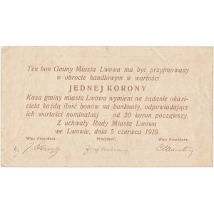 Lwów, 1 korona 1919 - Ser.O