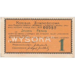 Wysoka, 1 fenig 1917
