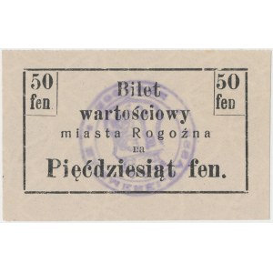 Rogoźno, 50 fenigów (1919) - ze stemplem niemieckim, bez kropki po fen
