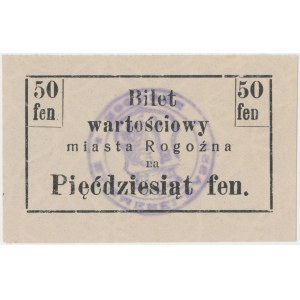 Rogoźno, 50 fenigów (1919) - ze stemplem niemieckim, bez kropki po fen