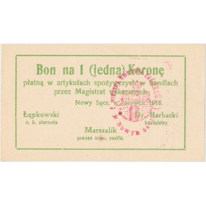 Nowy Sącz, 1 korona 1918 - Czerwiec