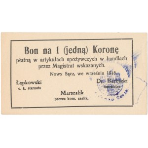Nowy Sącz, 1 korona 1918 - Wrzesień
