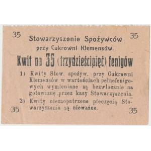 Klemensów, Stowarzyszenie Spożywców przy Cukrowni, 35 fenigów (1918)
