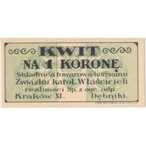 Kraków, Składnica Związku katol. Właścicieli realności, 1 korona (1919)
